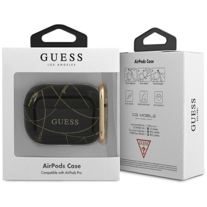 Guess GUACAPTPUCHBK AirPods Pro cover black/black Gold Chain Collection