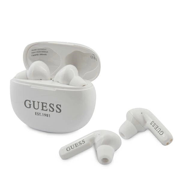 Guess GUTWS1CWH TWS Bluetooth headphones + docking station white/white