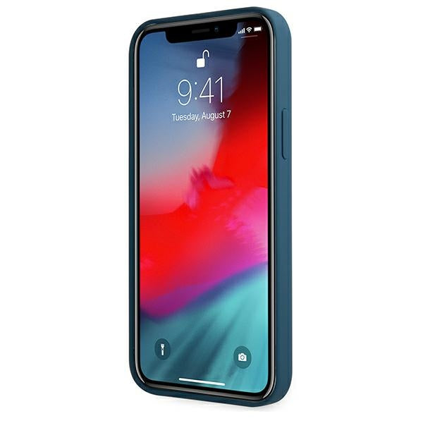 Guess GUHCP12LLSLMGBL iPhone 12 Pro Max 6.7&quot; blue/blue hardcase Metal Logo Script