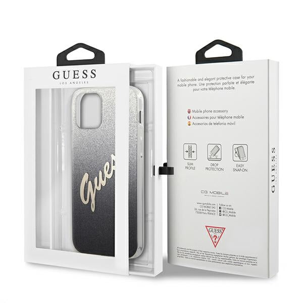 Guess GUHCP12LPCUGLSBK iPhone 12 Pro Max 6.7&quot; black/black hardcase Glitter Gradient Script