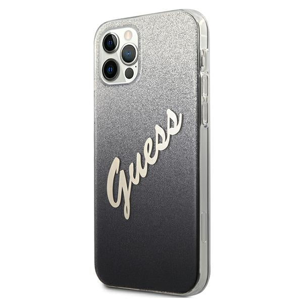 Guess GUHCP12LPCUGLSBK iPhone 12 Pro Max 6.7" black/black hardcase Glitter Gradient Script