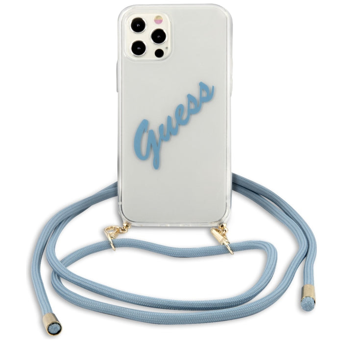 Guess GUHCP12MCRTVSBL iPhone 12/12 Pro 6.1&quot; blue/blue hardcase Script Vintage