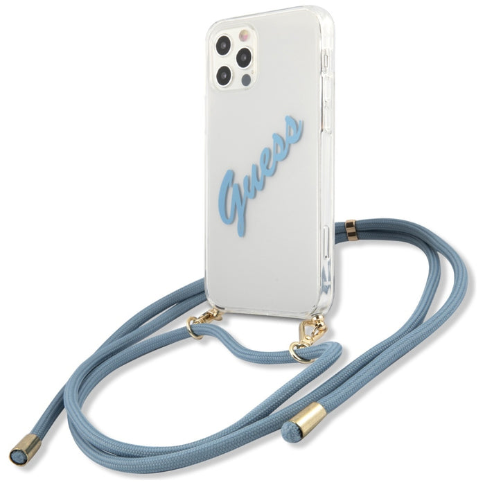 Guess GUHCP12MCRTVSBL iPhone 12/12 Pro 6.1&quot; blue/blue hardcase Script Vintage