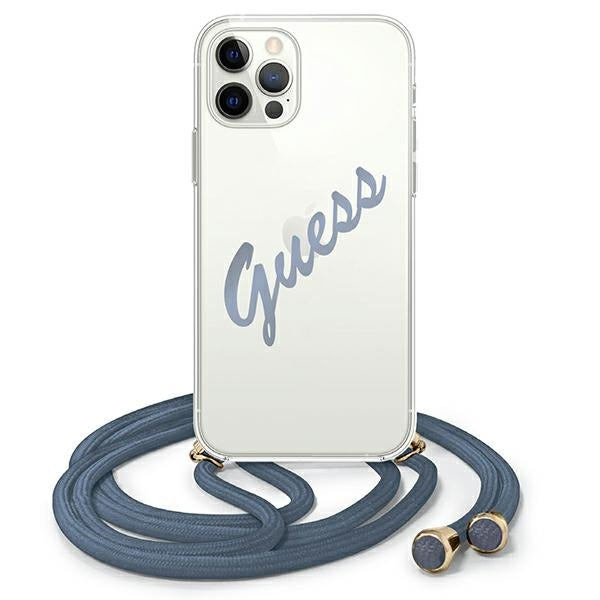 Guess GUHCP12MCRTVSBL iPhone 12/12 Pro 6.1&quot; blue/blue hardcase Script Vintage