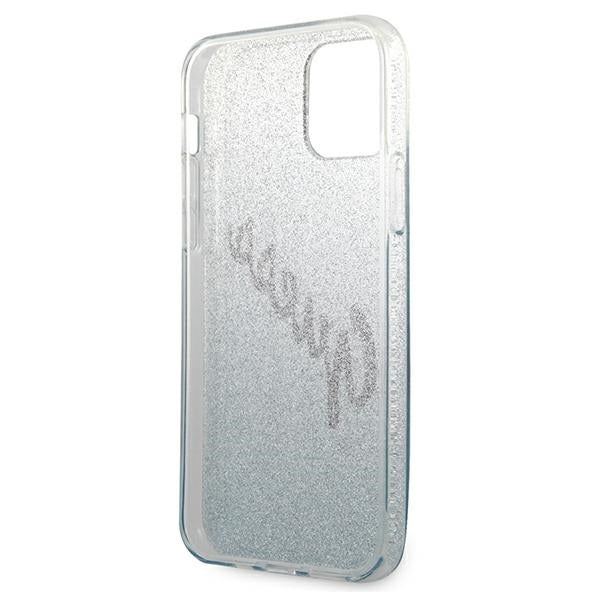 Guess GUHCP12MPCUGLSBL iPhone 12/12 Pro 6.1&quot; blue/blue hardcase Glitter Gradient Script