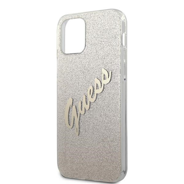 Guess GUHCP12MPCUGLSGO iPhone 12/12 Pro 6.1&quot; gold/gold hardcase Glitter Gradient Script