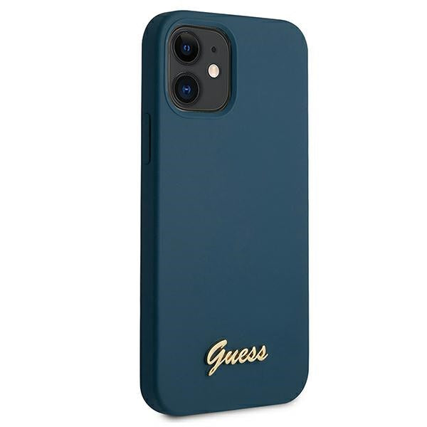 Guess GUHCP12SLSLMGBL iPhone 12 mini 5.4" blue/blue hardcase Metal Logo Script