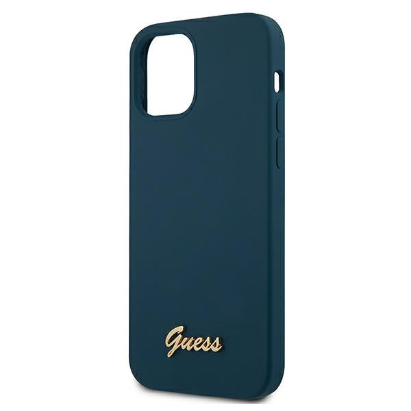 Guess GUHCP12SLSLMGBL iPhone 12 mini 5.4" blue/blue hardcase Metal Logo Script