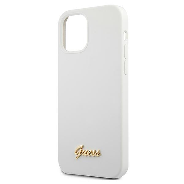 Guess GUHCP12SLSLMGWH iPhone 12 mini 5.4&quot; white/white hardcase Metal Logo Script