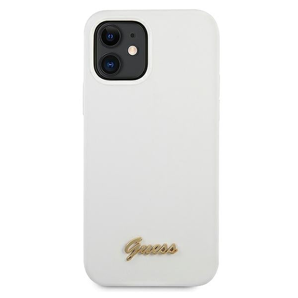 Guess GUHCP12SLSLMGWH iPhone 12 mini 5.4" white/white hardcase Metal Logo Script