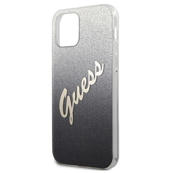 Guess GUHCP12SPCUGLSBK iPhone 12 mini 5.4&quot; black/black hardcase Glitter Gradient Script