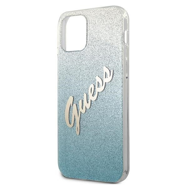 Guess GUHCP12SPCUGLSBL iPhone 12 mini 5.4" blue/blue hardcase Glitter Gradient Script