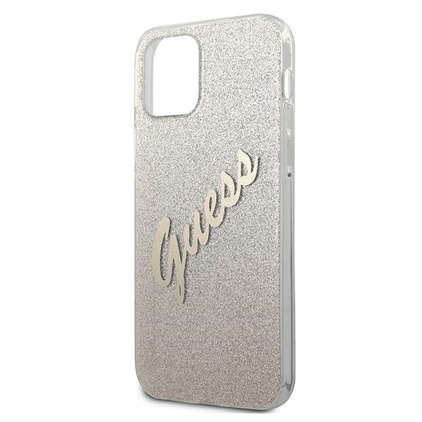 Guess GUHCP12SPCUGLSGO iPhone 12 mini 5.4" gold/gold hardcase Glitter Gradient Script