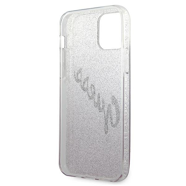 Guess GUHCP12SPCUGLSPI iPhone 12 mini 5.4" pink/pink hardcase Glitter Gradient Script