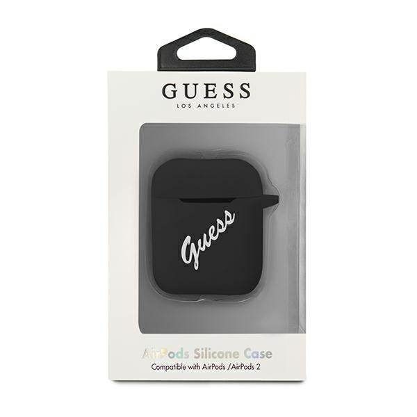 Guess GUACA2LSVSBW AirPods cover black/white Silicone Vintage