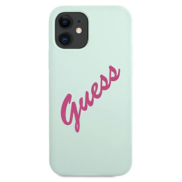 Guess GUHCP12SLSVSBF iPhone 12 mini 5.4&quot; blue fuchsia/blue fuschia hardcase Silicone Vintage