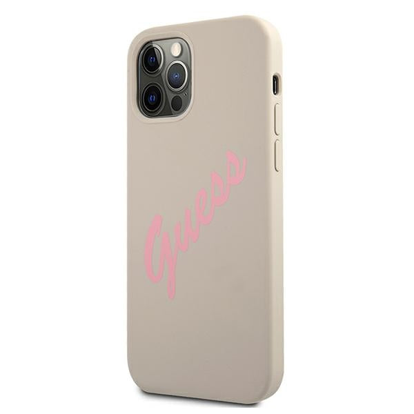 Guess GUHCP12LLSVSGP iPhone 12 Pro Max 6.7&quot; gray pink/grey pink hardcase Silicone Vintage