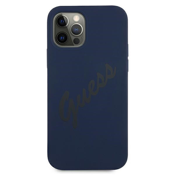 Guess GUHCP12MLSVSBL iPhone 12/12 Pro 6.1&quot; blue/blue hardcase Script Vintage