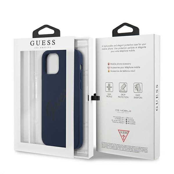 Guess GUHCP12MLSVSBL iPhone 12/12 Pro 6.1" blue/blue hardcase Script Vintage