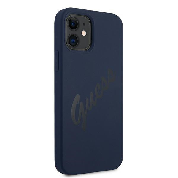 Guess GUHCP12SLSVSBL iPhone 12 mini 5.4" blue/blue hardcase Script Vintage