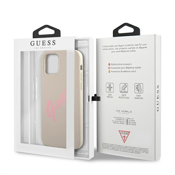 Guess GUHCP12SLSVSGP iPhone 12 mini 5.4&quot; gray pink/grey pink hardcase Silicone Vintage