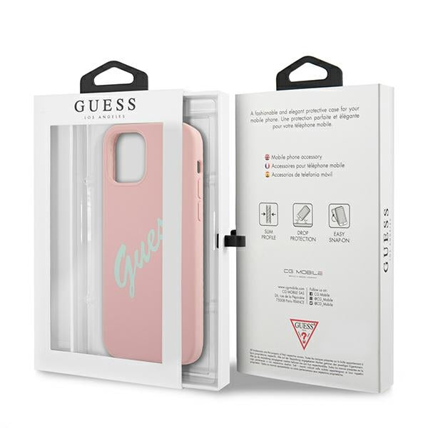 Guess GUHCP12SLSVSPG iPhone 12 mini 5.4" rose green/green pink hardcase Silicone Vintage