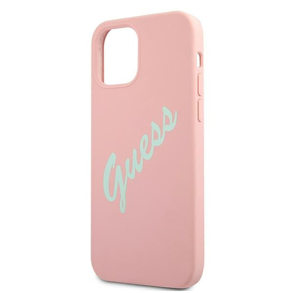 Guess GUHCP12SLSVSPG iPhone 12 mini 5.4" rose green/green pink hardcase Silicone Vintage