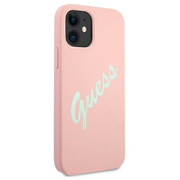 Guess GUHCP12SLSVSPG iPhone 12 mini 5.4&quot; rose green/green pink hardcase Silicone Vintage