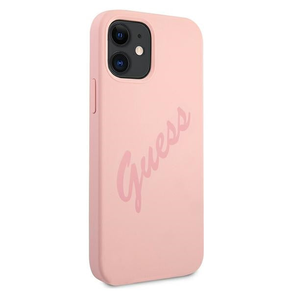 Guess GUHCP12SLSVSPI iPhone 12 mini 5.4" pink/pink hardcase Script Vintage