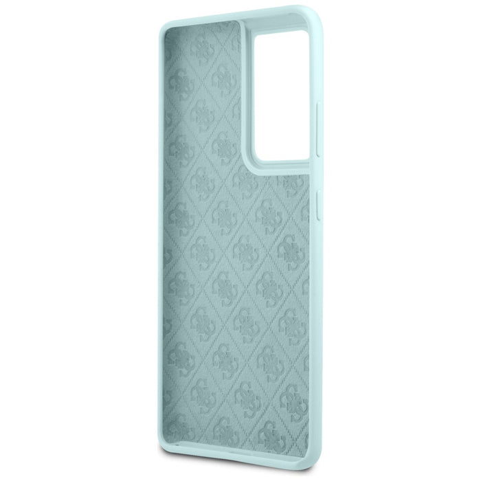 Guess GUHCS21LLSLMGLB S21 Ultra G998 blue/blue hardcase Silicone Script Metal Logo
