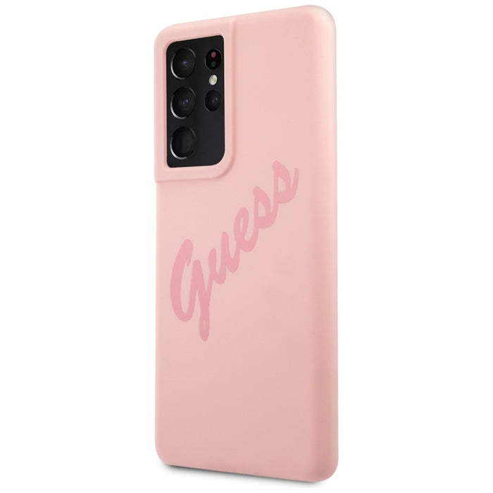 Guess GUHCS21LLSVSPI S21 Ultra G998 pink/pink hardcase Script Vintage
