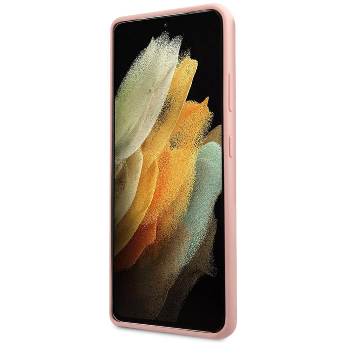 Guess GUHCS21LLSVSPI S21 Ultra G998 pink/pink hardcase Script Vintage