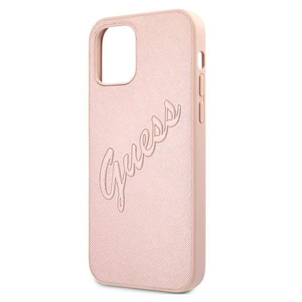 Guess GUHCP12LRSAVSRG iPhone 12 Pro Max 6.7&quot; pink/pink hardcase Saffiano Vintage Script