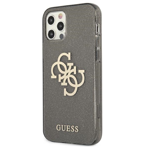 Guess GUHCP12LPCUGL4GBK iPhone 12 Pro Max 6.7&quot; black/black hard case Glitter 4G Big Logo