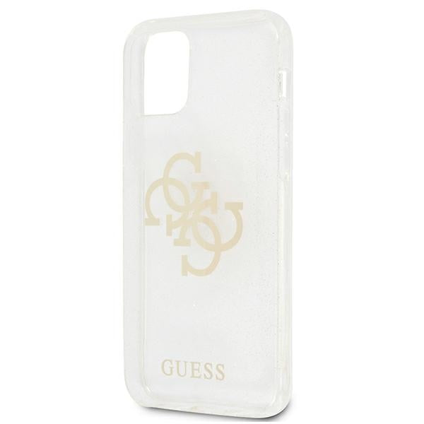 Guess GUHCP12LPCUGL4GTR iPhone 12 Pro Max 6.7&quot; transparent hard case Glitter 4G Big Logo