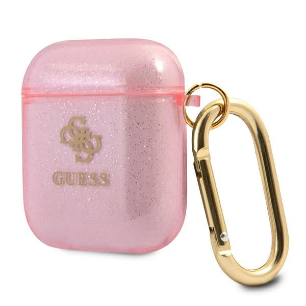 Guess GUA2UCG4GP AirPods cover pink/pink Glitter Collection