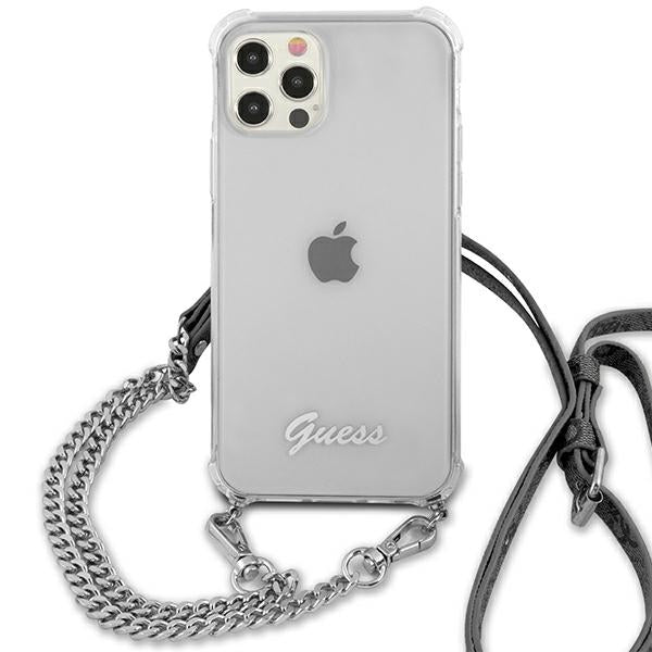 Guess GUHCP12LKC4GSSI iPhone 12 Pro Max 6.7&quot; Transparent hardcase 4G Silver Chain