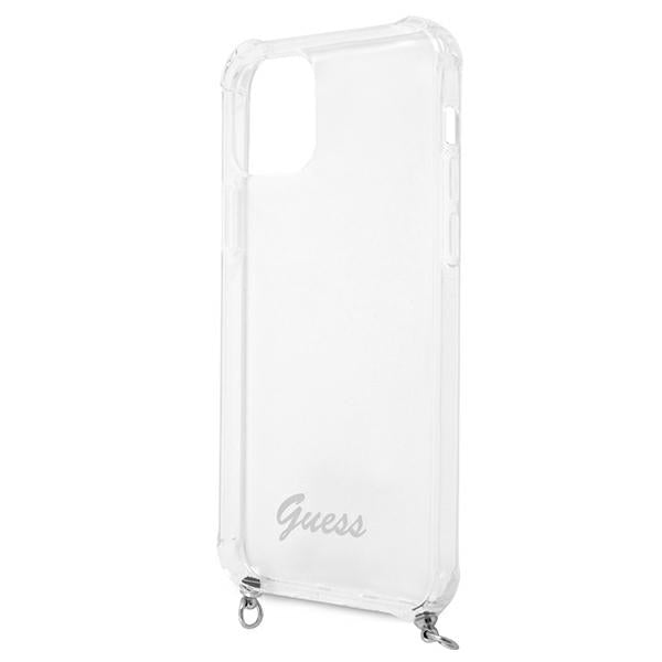 Guess GUHCP12LKC4GSSI iPhone 12 Pro Max 6.7&quot; Transparent hardcase 4G Silver Chain