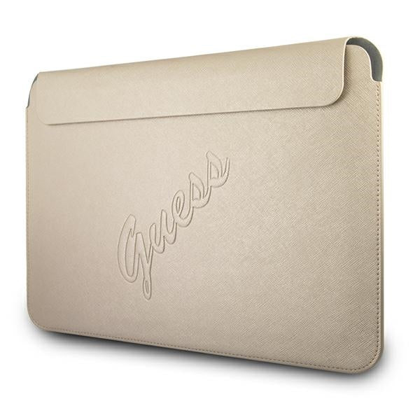 Guess Saffiano Script case for a 13&quot; laptop - gold
