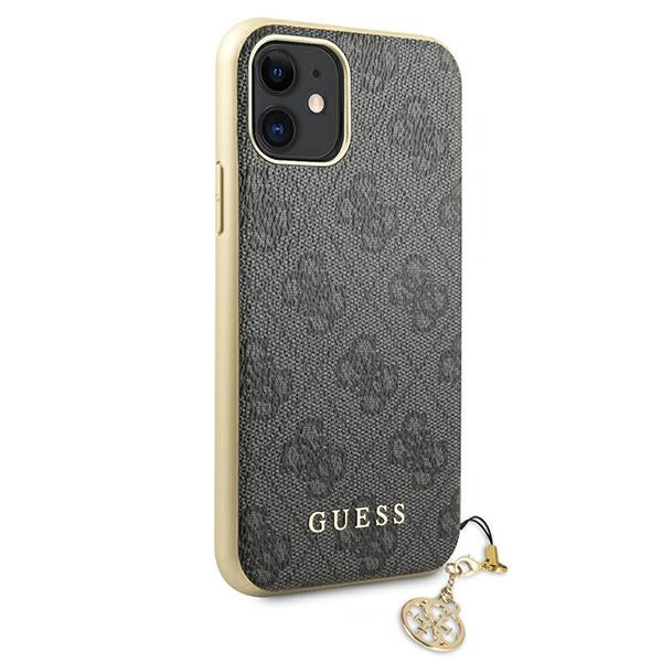 Guess GUHCN61GF4GGR iPhone 11 6.1&quot; / Xr grey/gray hard case 4G Charms Collection