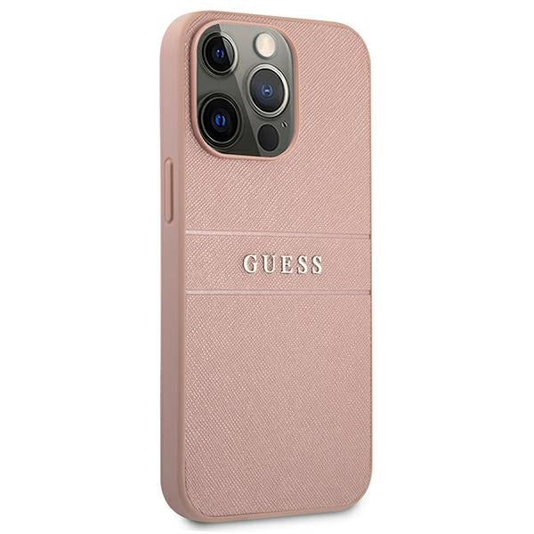 Guess GUHCP13XPSASBPI iPhone 13 Pro Max 6.7&quot; pink/pink hardcase Saffiano Stripe