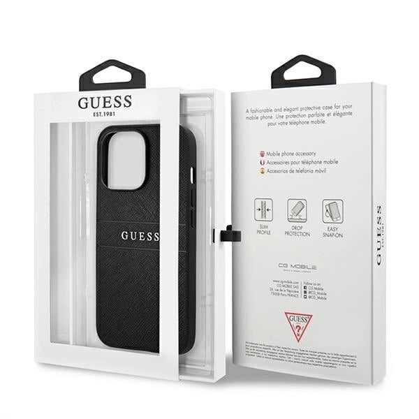 Guess GUHCP13LPSASBK iPhone 13 Pro / 13 6.1" black/black Saffiano Strap