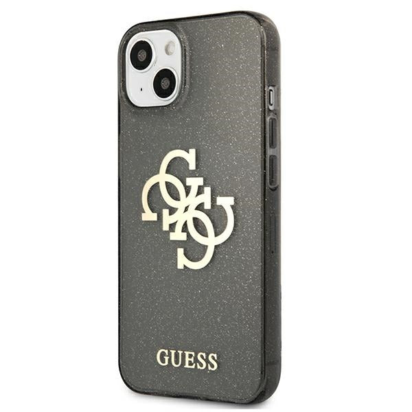 Guess GUHCP13SPCUGL4GBK iPhone 13 mini 5.4&quot; black/black hard case Glitter 4G Big Logo