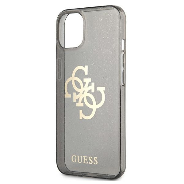 Guess GUHCP13SPCUGL4GBK iPhone 13 mini 5.4&quot; black/black hard case Glitter 4G Big Logo