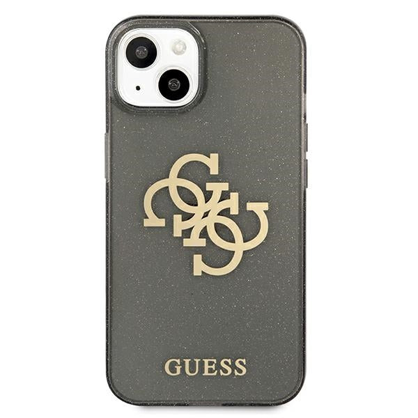Guess GUHCP13SPCUGL4GBK iPhone 13 mini 5.4" black/black hard case Glitter 4G Big Logo