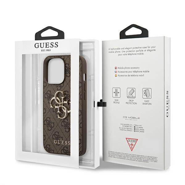 Guess GUHCP13X4GMGBR iPhone 13 Pro Max 6.7" brown/brown hardcase 4G Big Metal Logo