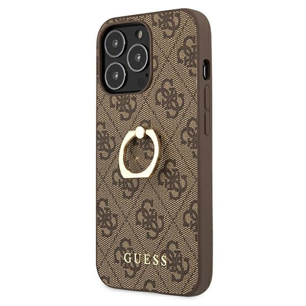Guess GUHCP13L4GMRBR iPhone 13 Pro / 13 6.1" brown/brown hardcase 4G with ring stand
