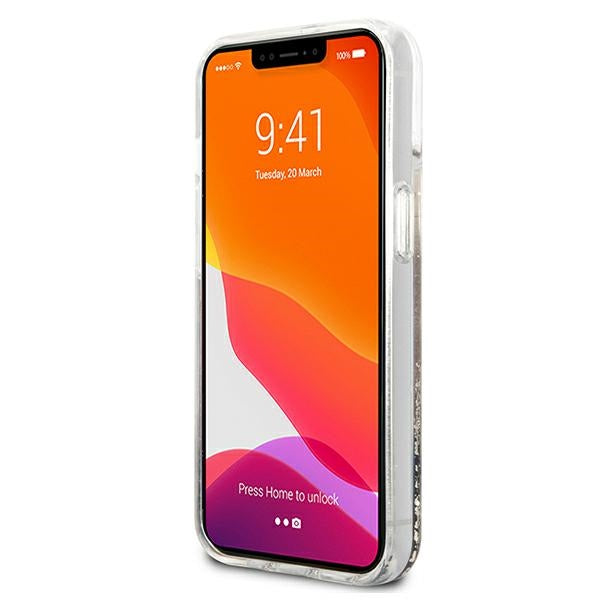 Guess GUHCP13SLGPEGO iPhone 13 mini 5.4&quot; gold/gold hardcase Peony Liquid Glitter