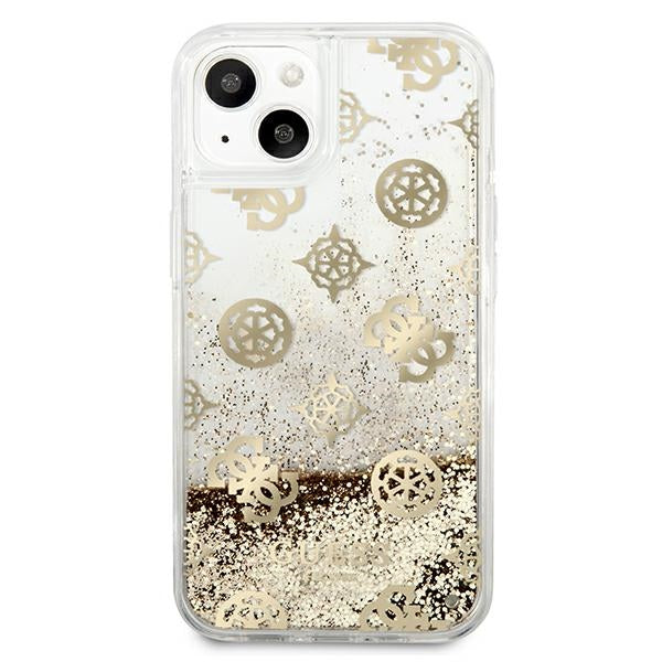 Guess GUHCP13SLGPEGO iPhone 13 mini 5.4&quot; gold/gold hardcase Peony Liquid Glitter