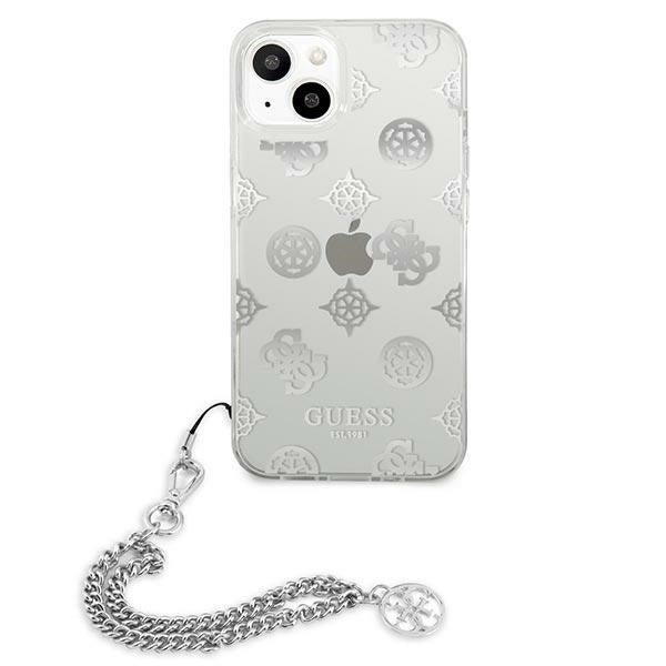 Guess GUHCP13SKPESI iPhone 13 mini 5.4&quot; silver/silver hardcase Peony Chain Collection